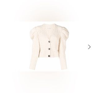 Ulla Johnson ruched button-down cardigan. Size S. Color - Butter ivory.
